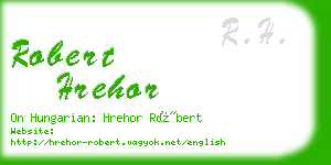 robert hrehor business card